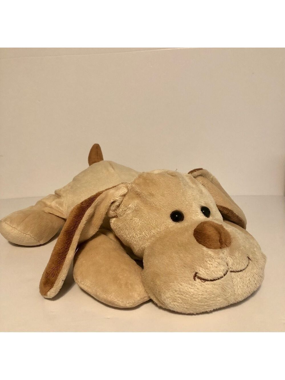 TOYS R Us Puppy Dog Plush Floppy Flat Stuffed Animal Brown Beige Tan 15” 2014